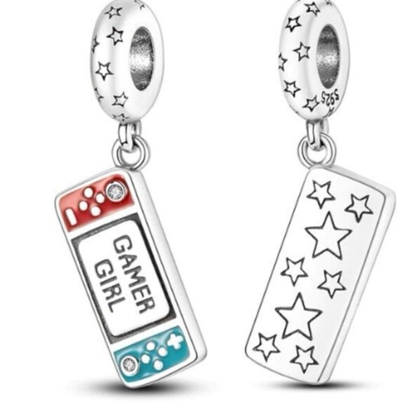 None Jewelry - Silver Gamer Girl Star Earrings